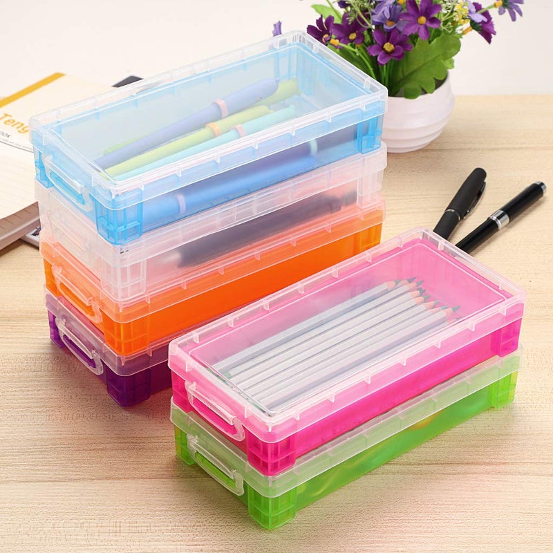BTSKY Large Capacity Pencil Box, Office Supplies Storage Organizer Box, Brush Painting Pencils Storage Box Watercolor Pen Container Drawing Tools Colorful - Image 3